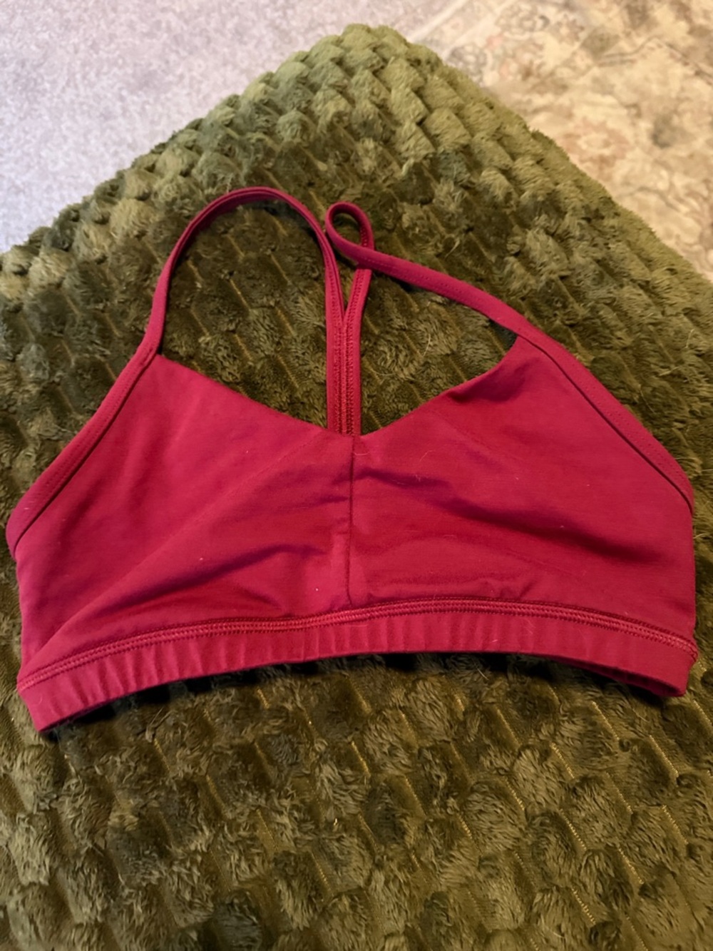 Fleo Wine Red Racerback Sports Bra
